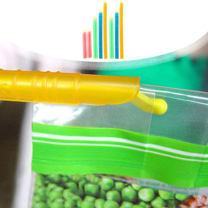NALACAL Chip Clips Plastic Bag Sealer Sticks, Colorful Food Sealing Clips Fresh-Keeping Sealing Rod for Snack Food Storage, for Freezer Opened Snacks Bag Bread Bag (24 Pcs)(4 Sizes × 6 Pcs)