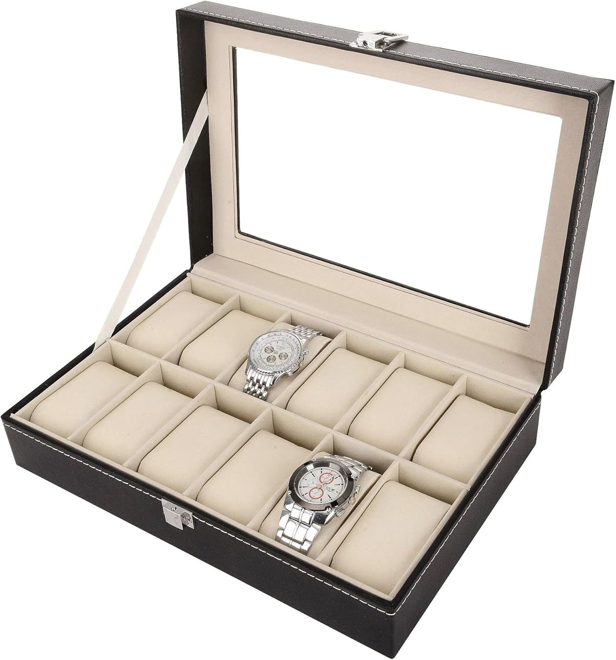 Other 12 Grid Leather Watch Display Case Jewelry Collection Storage Organizer Box Holder – image 1