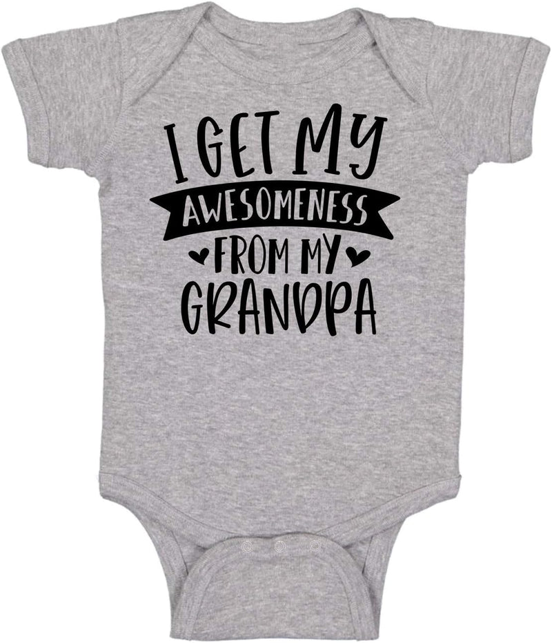 I Get My Awesomeness From My Grandpa - Grandpas Sidekick Funny Romper, One-Piece Baby Bodysuit
