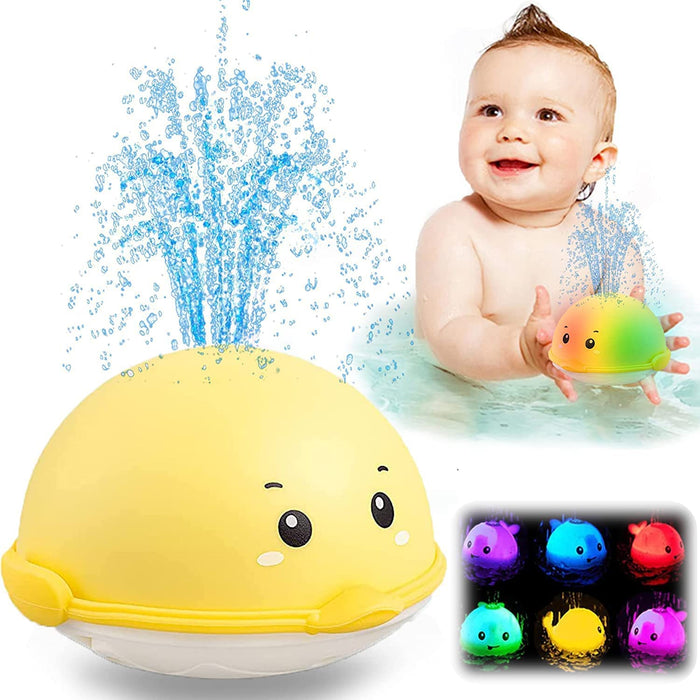 X spring Spray Water Bath Toy, Light Up Sprinkler Duck Induction Spray Water Toy with LED Light, Auto Sprinkler Bathtub Toddler Bath Toys, Boys Girls Baby Bath Toys for Toddlers 1 to 3 (Duck)