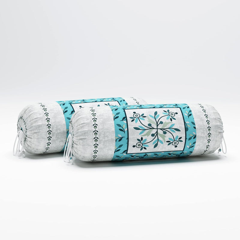 BLOCKS OF INDIA 200TC Diwan Set Cotton 8 Piece | Deewan Printed Bedsheet Sets for Living Room Hall (Set of 8 Piece, 1-Bed Sheet | 2-Bolster Cover | 5-Cushion Cover (Color 25)