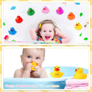 HyDren 100 Pcs Rubber Ducks Mini Ducks Bulk Bath Toys Yellow Cruise Ducks Bathtub Toys Float Ducks Baby Shower for Car Bathtub Classroom Exchange Prizes Treat Supplies Goodie Bag Fillers(Classic)