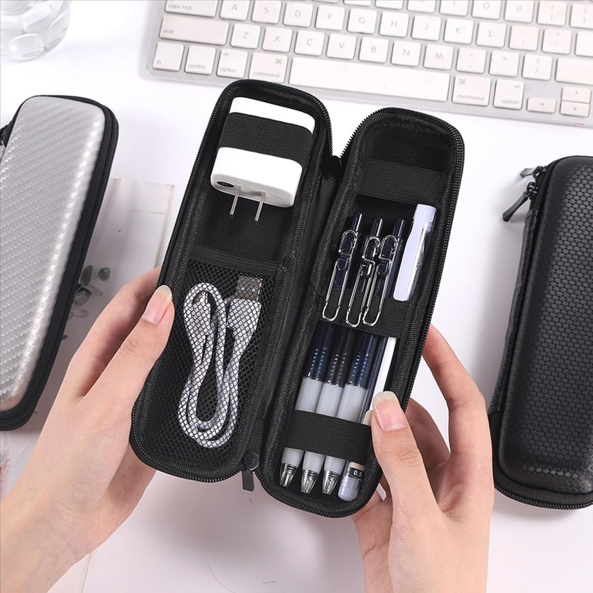 Black Hard Pencil Case EVA Hard Shell Pen Case Holder for Executive Fountain Pen and Stylus Touch Pen – image 5