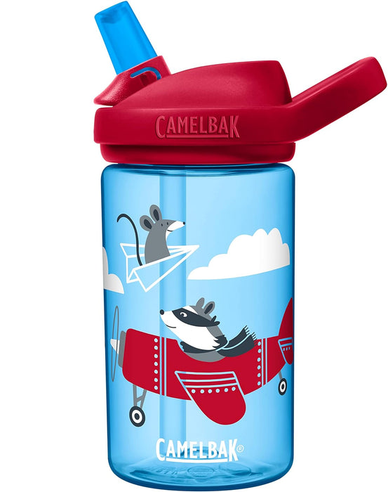 CamelBak eddy+ 14oz Kids Water Bottle with Tritan Renew – Straw Top, Leak-Proof When Closed, Airplane Bandits