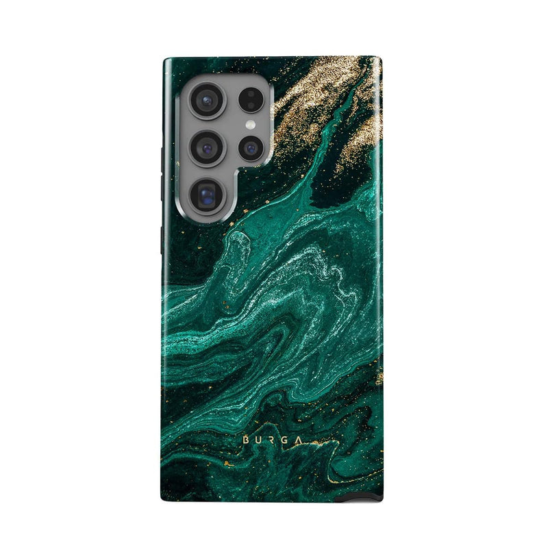 BURGA Phone Case Compatible with Samsung Galaxy S24 Ultra Mobile Phone Case Hybrid 2 Layer Hard Shell Silicone Protective Case Scratch Resistant Shockproof Cover (emerald pool)