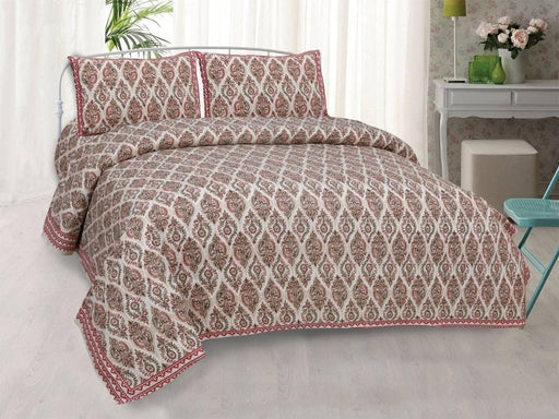 SUFAYA FAB Printed Indian Sanganer Royal Cotton Premium Big Size Bedsheets for Modern Look(100x100) inches with Two Pillow (18x28)