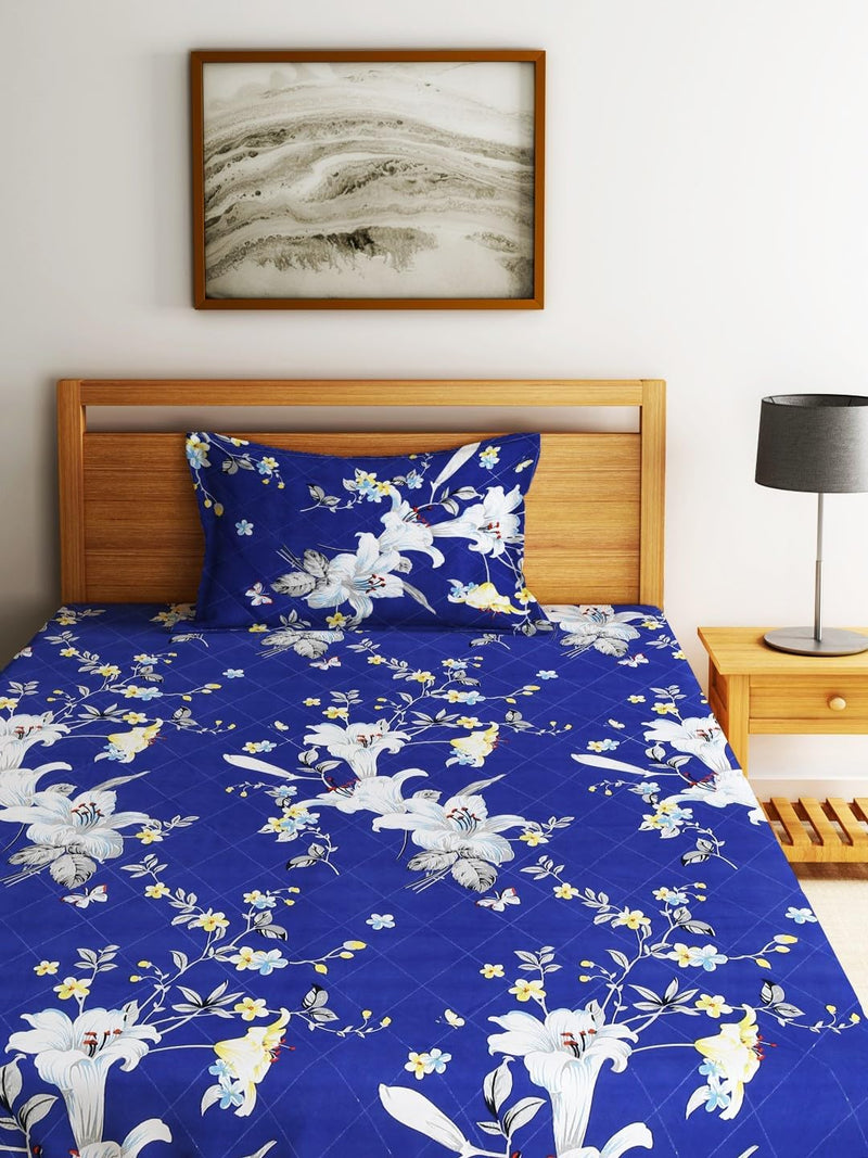 Fashion String 144TC Nature Embrace Lush Green Single Bedsheet with 1 Pillow Cover