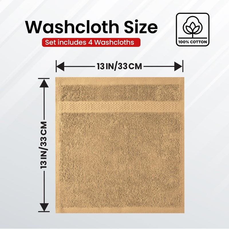 Infinitee Xclusives Premium Bath Towels Set Pack of 4-100% Ring Spun Cotton Bath Towels 70cm x 140cm - Highly Absorbent Durable Towels, Perfect for Daily Use (Charming Grey, Bath Towels)