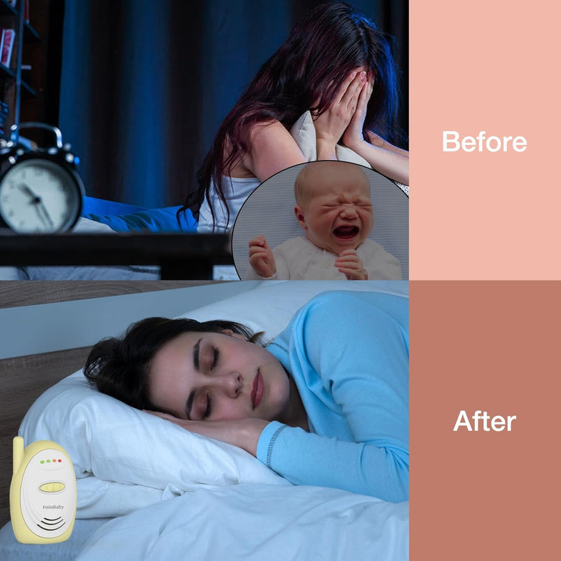 HelloBaby- Audio Baby Monitor upto 1000 Feet Range, W/Sound Indicator, 6.0 DECT Technology, High Sensitivity Microphone