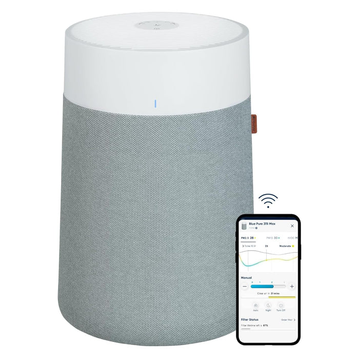 BLUEAIR Air Purifier for All Spaces at Home, Cleans 172 m² in One Hour, HEPASilent Smart Air Cleaner for Pets Allergy, Virus, Dust, Mould, Smoke - Blue Pure 3350i Max Air Freshener