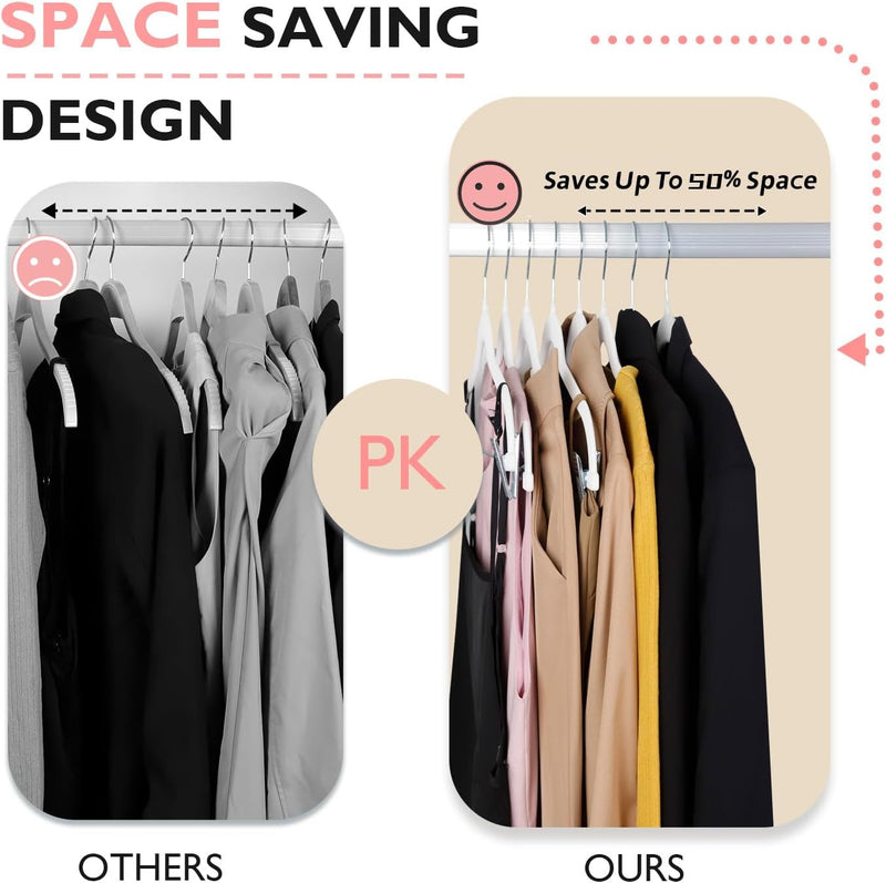 ManGotree 30 cm Baby Velvet Hangers with Movable Clips, Non-Slip Kids Felt Hangers, Ultra-Thin Space-Saving Children's Clothes Hangers for Skirts, Pants, Dresses, Shirts, Jackets (16 Pack, Pink)