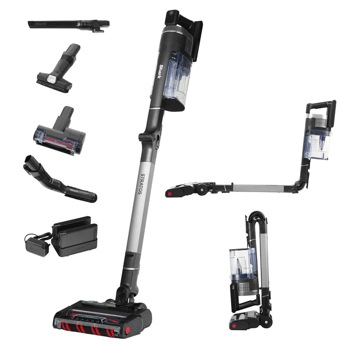 Shark Stratos Cordless Stick Vacuum Cleaner, Anti Hair Wrap Plus, 120 Mins Run Time (2 Batteries), DuoClean & Clean Sense IQ with Pet, Crevice & Multi-Surface Tools, Charcoal/Silver IZ420UKT