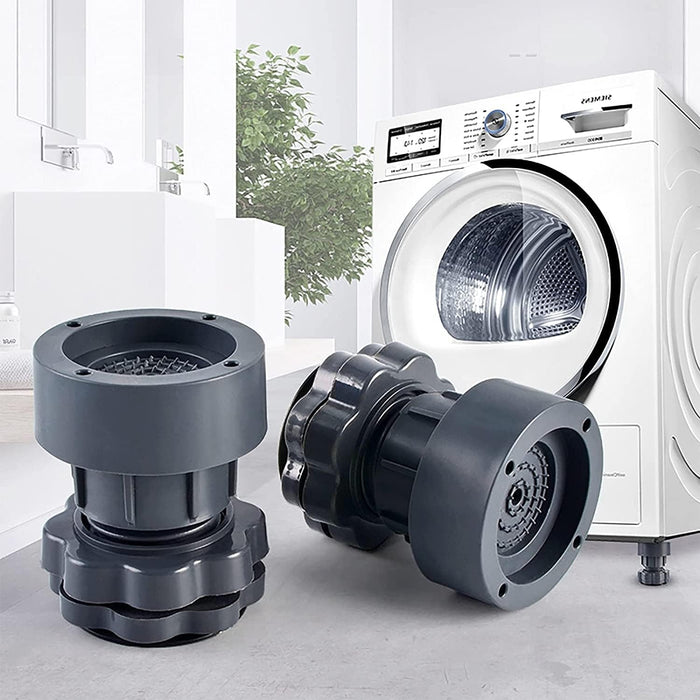 SYOSI Washing Machine Support, Adjustable Height Anti Vibration Pad, High Load Bearing Noise Cancelling, for Flip Washing Machine Refrigerator 4 PCS