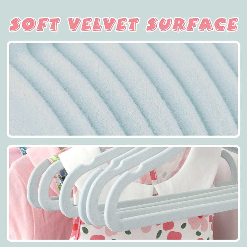 ManGotree Baby Velvet Hangers,Infant and Toddler Hangers,No-Slip Children Hangers, Ultra-Slim Space Saving Kids Hangers, Sturdy&Durable Clothes Hangers 15 Pack (Pink)