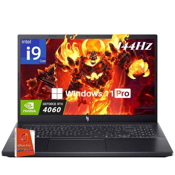 acer Nitro V 15 Gaming Laptop, Intel i9-13900H Up to 5.4GHz, GeForce RTX 4060, 15.6" 144 Hz IPS Display, 64 GB DDR5, 1 TB SSD, Wi-Fi 6, Backlit Keyboard, Windows 11 Pro, Gaming Mouse, 256GB UFD