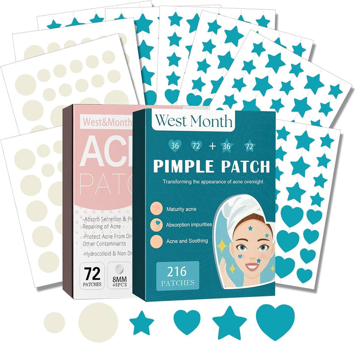 NALACAL Hydrocolloid Acne Healing Patches – 288 Waterproof Pimple Patches for Blemish Care, Anti-Acne Spot Treatment with Moisturizing Protection to Speed Up Skin Recovery and Promote Clear Skin