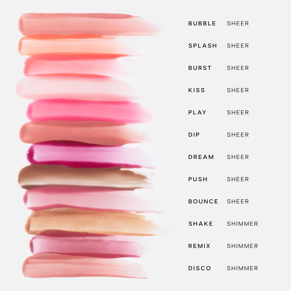 Glossybounce - Hydrating Lip Gloss and Tinted Lip Oil Hybrid with Hyaluronic Acid & Jojoba Oil for Non-Sticky, Ultra-Shiny, Plump & Soft Lips - Everyday Makeup Essential - Kiss (.17 oz)