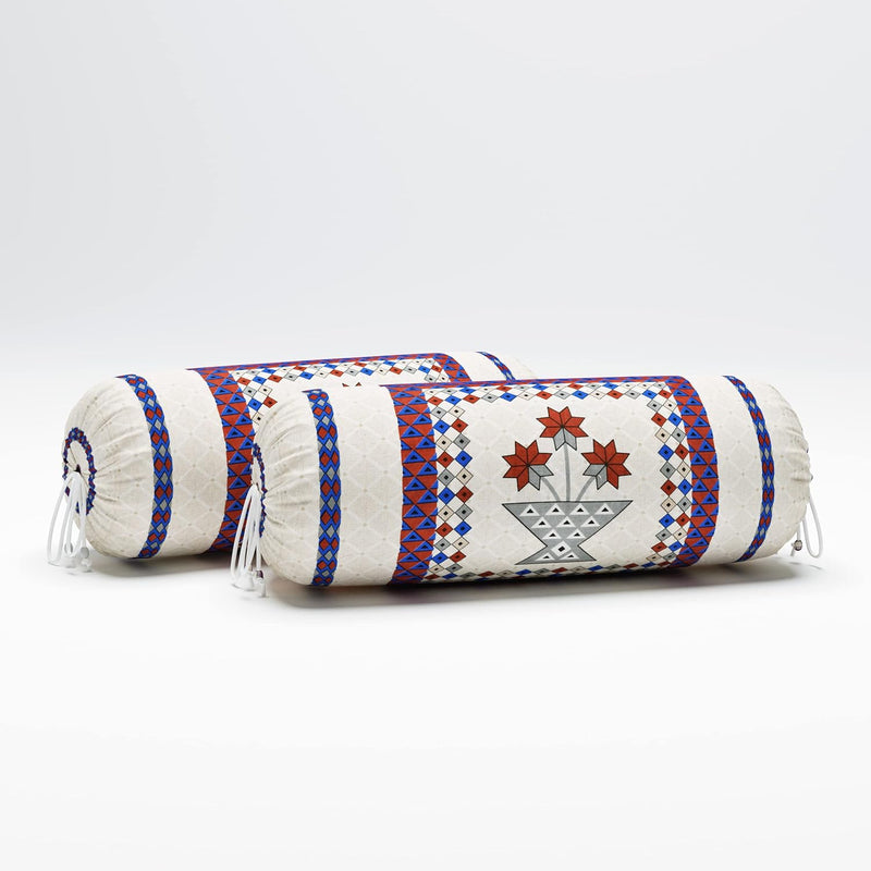 BLOCKS OF INDIA 200TC Diwan Set Cotton 8 Piece | Deewan Printed Bedsheet Sets for Living Room Hall (Set of 8 Piece, 1-Bed Sheet | 2-Bolster Cover | 5-Cushion Cover (Color 25)