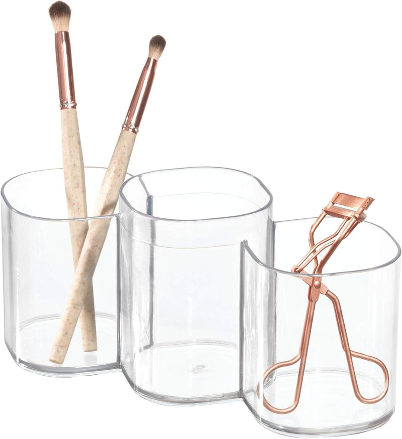 Idesign Bpa-Free Plastic Divided MakEUp Palette Cosmetic Organizer, The Clarity Collection – 9.25" X 3.86" X 3.2", Clear