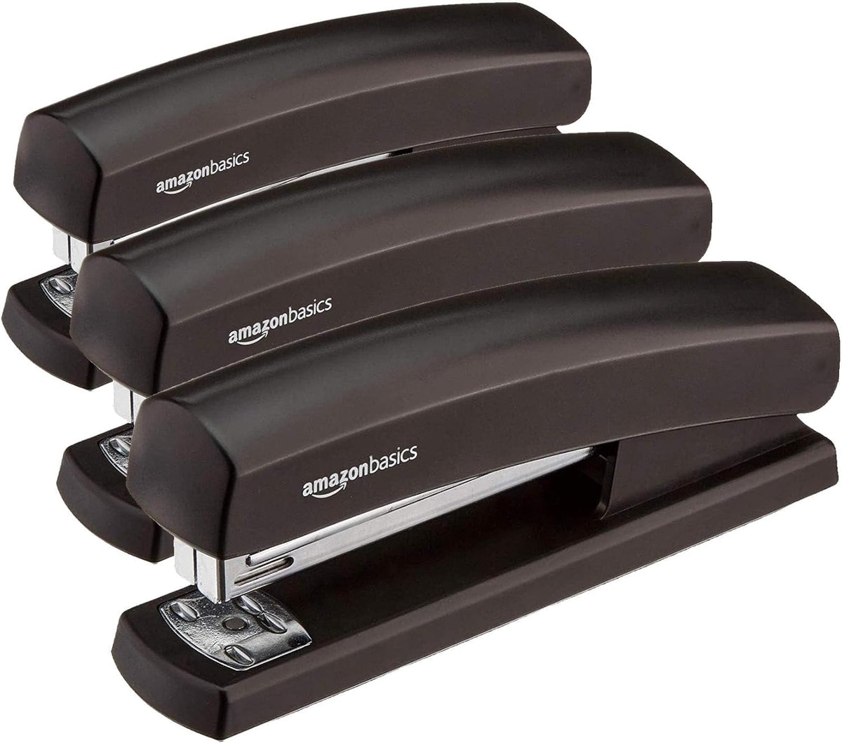 Amazon Basics Stapler With 1000 Staples, Matte Black – image 1