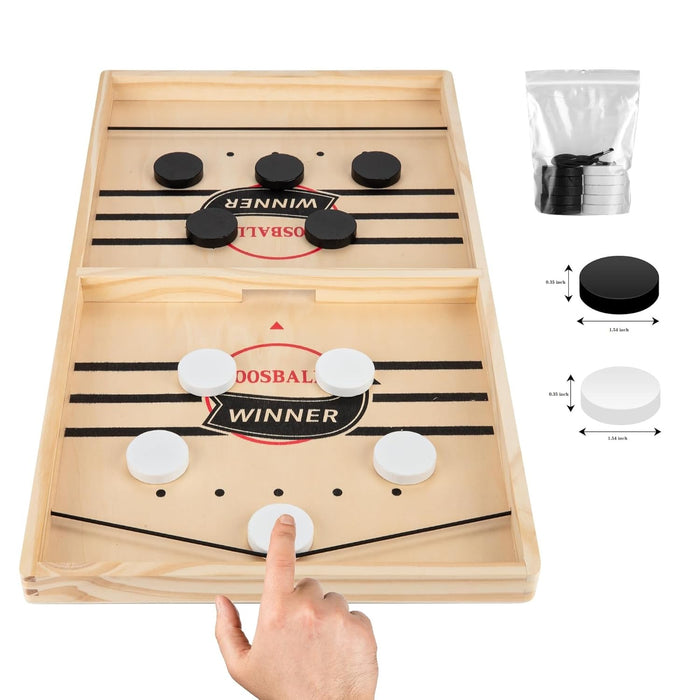 ECVV Fast Sling Puck Game for Two Players - Enhance Children's Hand-Eye Coordination with Exciting Battle - Perfect Family Interactive Table Game - Yellow
