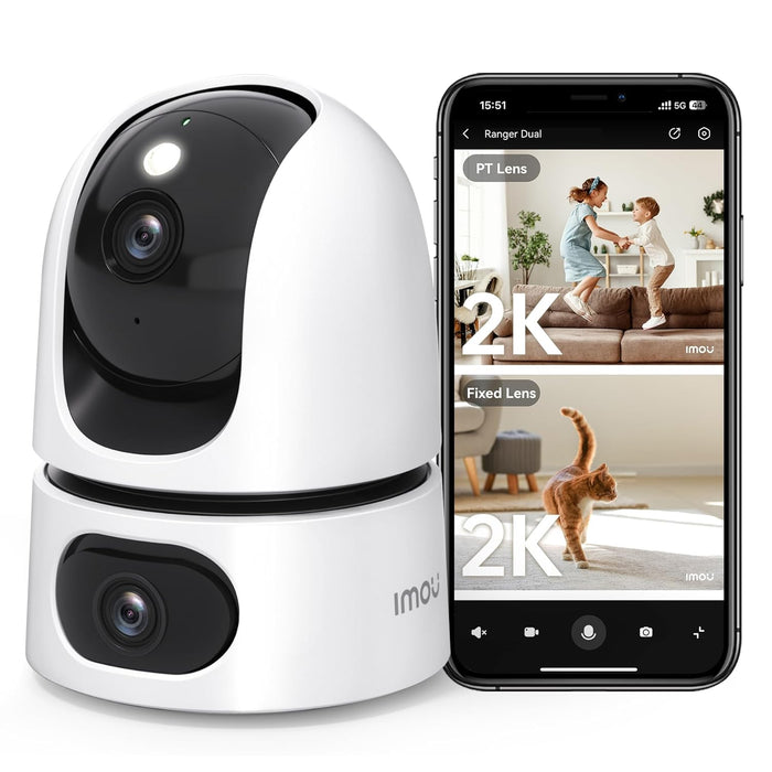 Imou 6MP Security Camera for Home, HD 2K Indoor Baby Monitor with Camera and Audio, Pet Camera, Dual-Lens WIFI, 355° Views Pan/Tilt Home CCTV Camera w/2 Way Audio, Human Detection, Alexa