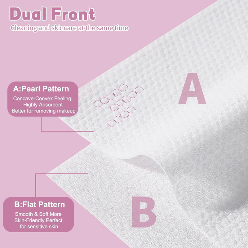 Hsxfl Disposable Face Towel 100 Count for Washing Soft Cotton Dry Wipes Facial Cloths Towelettes for Washing and Drying, Facial Tissue for Cleansing, Skincare and Makeup Remover