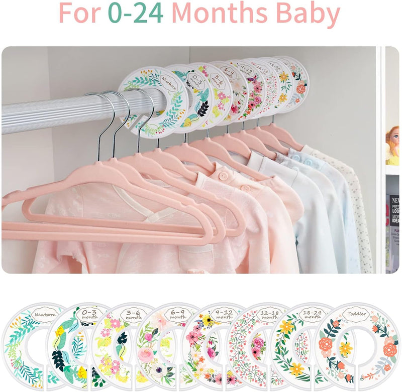 ManGotree Baby Velvet Hangers, Infant and Toddler Hangers, Non-Slip Children Hangers, Ultra-Slim Space Saving Kids Hangers, Sturdy Clothes Hangers 15 Pack (White)