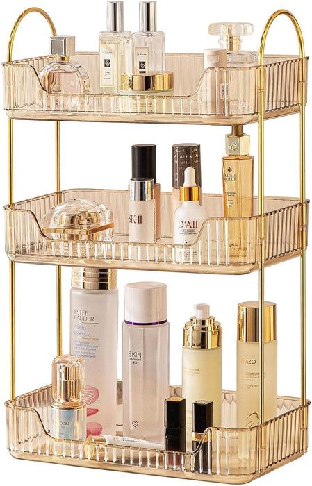 U-HOOME Bathroom Counter Organizer, Countertop Organizer and Storage,Bathroom Shelf Organizer,Cosmetics Skincare Shelf Organizer,Makeup Organizer Perfume for Dresser Vanity Tray, Spice Rack (Clean3)