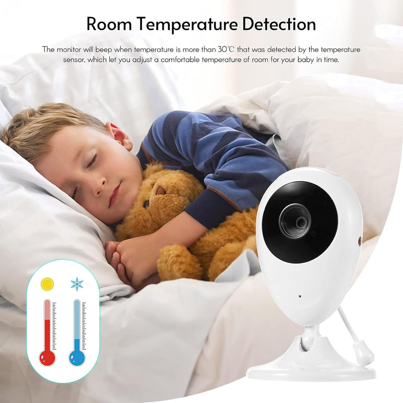 Irfora Seeyo 2.4G Wireless Baby Monitor Digital Camera Video Monitor with 2.4 Inch LCD Screen Night Light Built-in Microphone Speaker Supports Two-Way Talk/Lullabies Playing/Room Temperature Detection