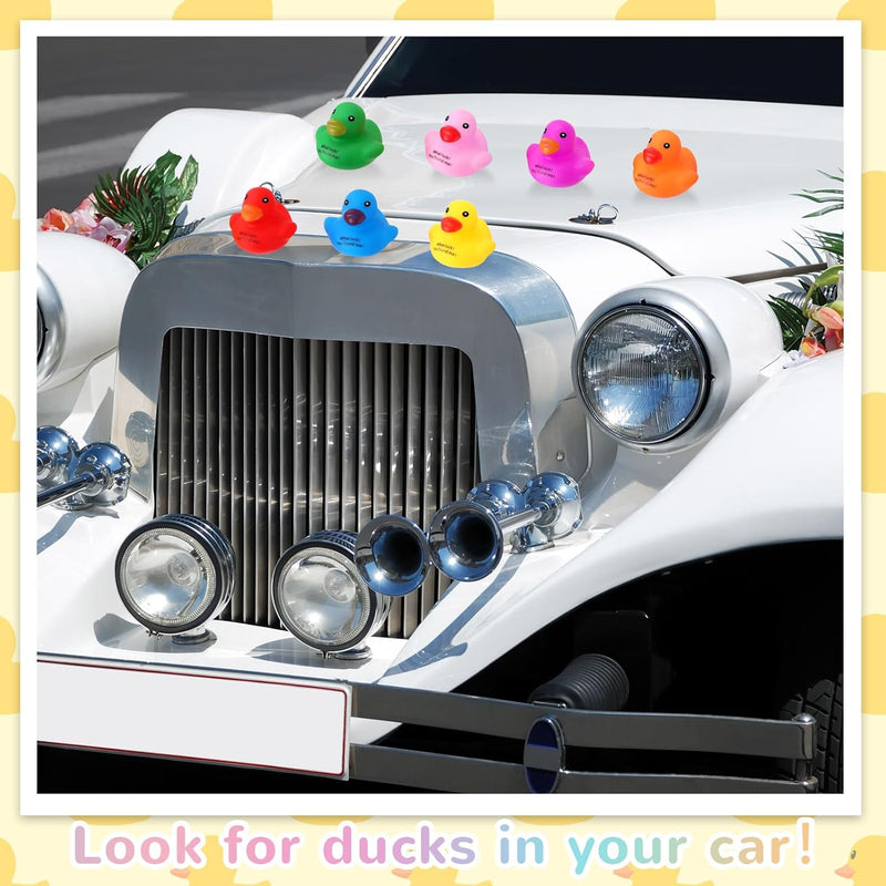 HyDren 100 Pcs Rubber Ducks Mini Ducks Bulk Bath Toys Yellow Cruise Ducks Bathtub Toys Float Ducks Baby Shower for Car Bathtub Classroom Exchange Prizes Treat Supplies Goodie Bag Fillers(Classic)
