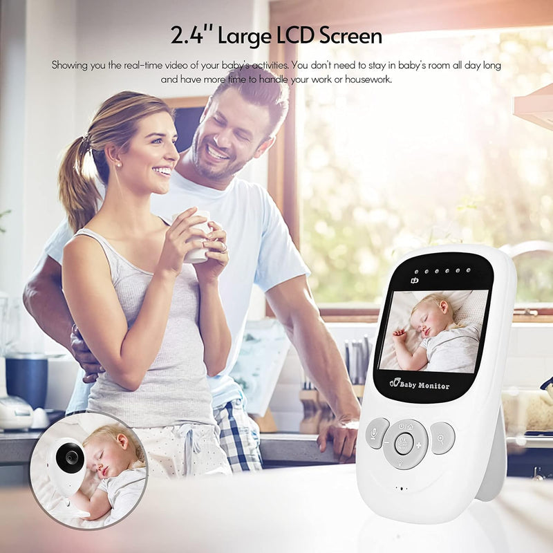 Irfora Seeyo 2.4G Wireless Baby Monitor Digital Camera Video Monitor with 2.4 Inch LCD Screen Night Light Built-in Microphone Speaker Supports Two-Way Talk/Lullabies Playing/Room Temperature Detection