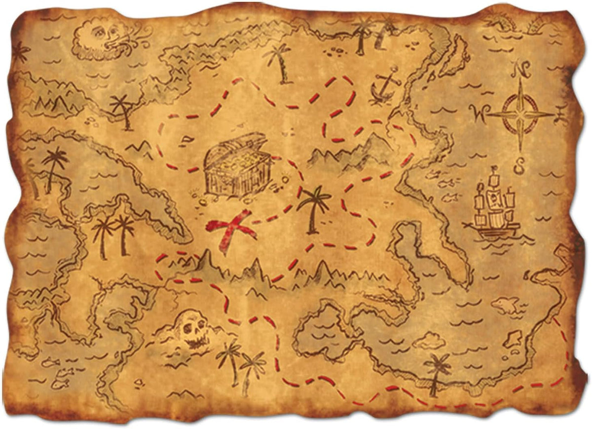 Plastic Treasure Map Party Accessory (1 count) (1/Pkg) – image 1
