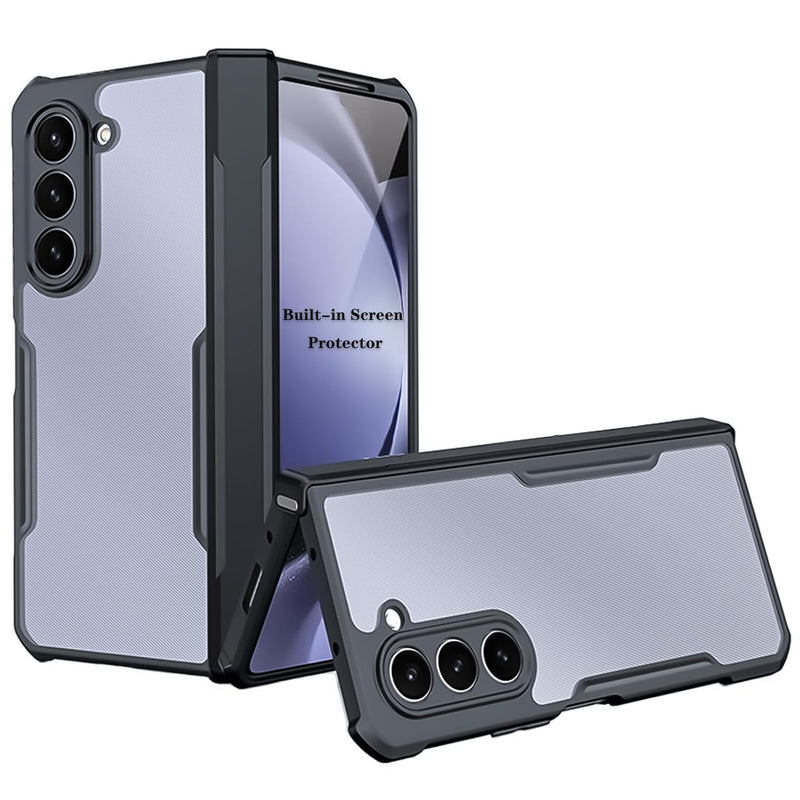 For Samsung Galaxy Z Fold 6 Case, Built-in Screen Protector Cover, Camera Lens Protection Case, TPU Shockproof Airbags Bumper Anti-Yellowing Mobile Phone Back Cover, Slim Fit Protective Casing