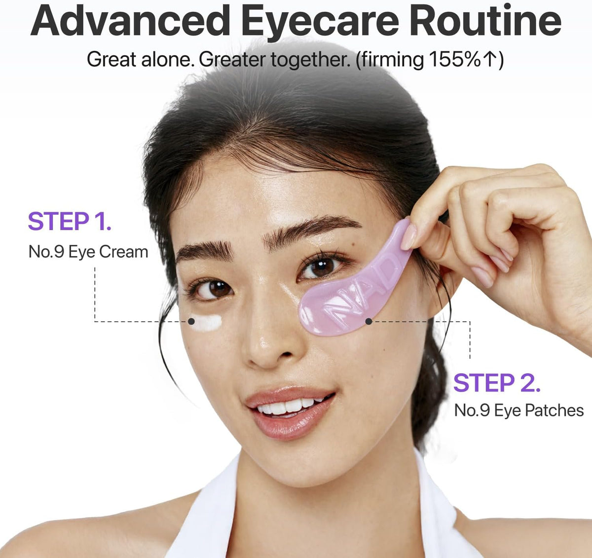 numbuzin No.9 Eye Patches NAD+ Collagen Under Eye Patches Dark Circles, Cooling, Puffy Eyes, Eyebags, Wrinkles Peptides, Caffeine, Niacinamide Self Care, Gift 5 Pairs, 10 Patches – image 7