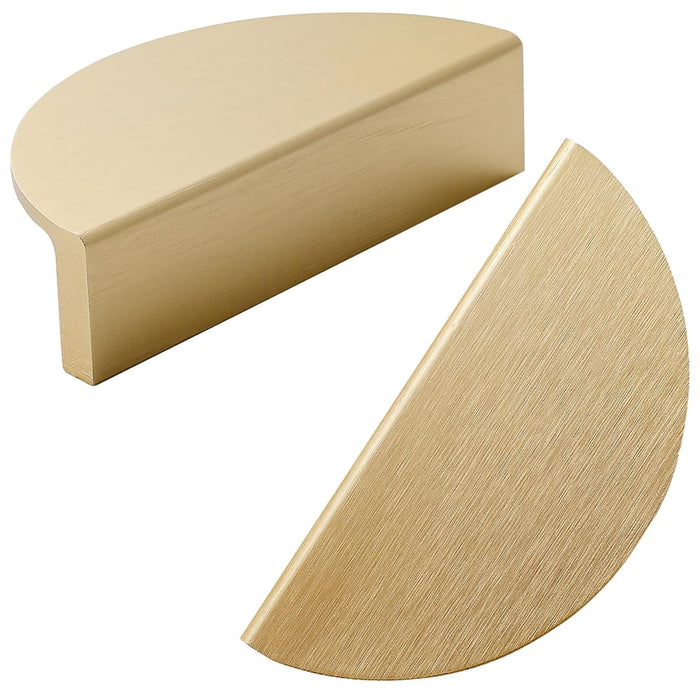 6 Pack Brushed Gold Semicircle Cabinet knobs Kitchen Cabinet Pulls with Vintage Cupboard Drawers Hardware Dresser Drawer Handles Kitchen Cabinet Handles (S, 6 Pack, Brushed Gold), ABT-303-S
