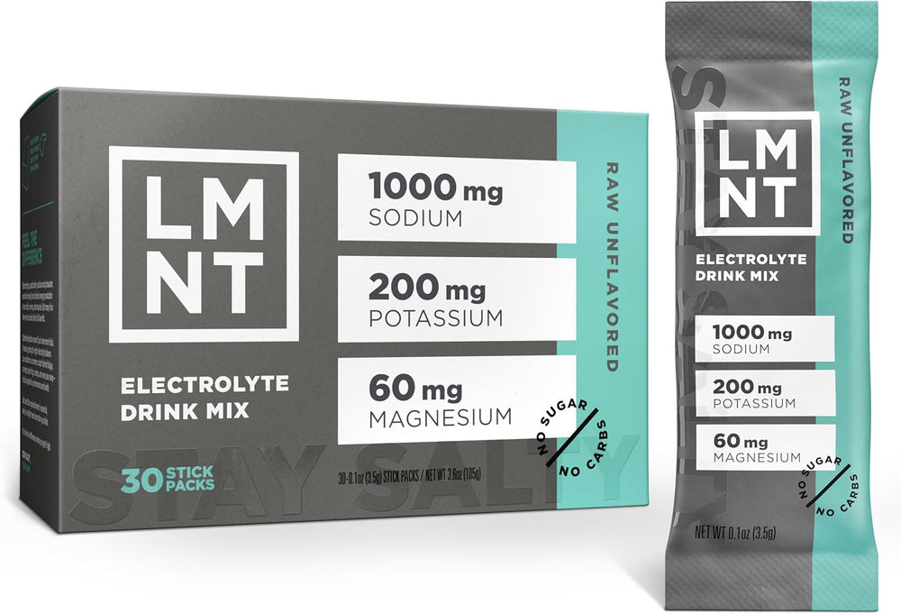 Drink LMNT Keto Electrolyte Powder Packs Paleo Hydration Powder Sugar-free, Artificial Free Raw Flavourless 30 Sticks Pack