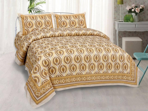 SUFAYA FAB Printed Indian Sanganer Royal Cotton Premium Big Size Bedsheets for Modern Look(100x100) with Two Pillow (18x28) inches