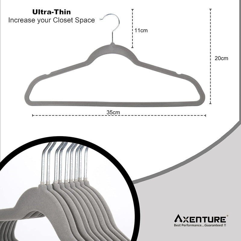 Kids Velvet Clothes Hanger, 50 Pack, 35cm / 14 Inch-Premium Children's Hangers Ultra-Thin Space Saving Organizers, Non-Slip Nursery Hangers for Babies, Infants, Toddlers and Kids (White, 50)