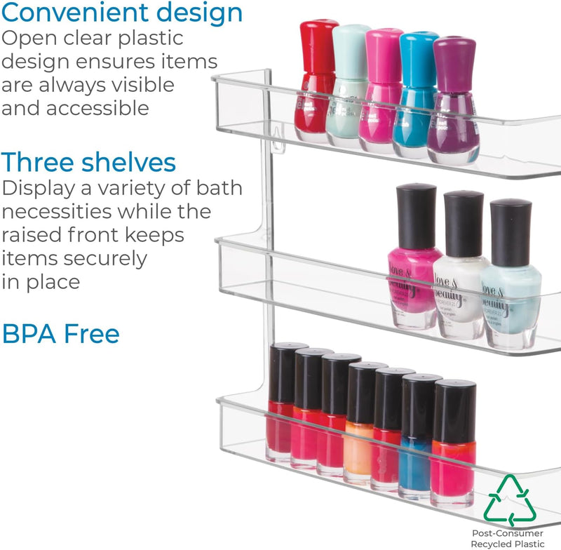 Idesign Bpa-Free Plastic Divided MakEUp Palette Cosmetic Organizer, The Clarity Collection – 9.25" X 3.86" X 3.2", Clear