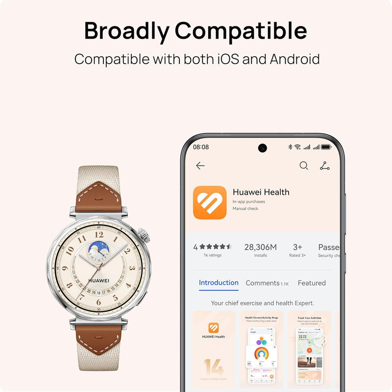 HUAWEI WATCH GT5 46mm Smartwatch, upto14 Days Battery Life,Sharp-Edged Design, Health Tracking, iOS & Android Compatible, HUAWEI Care+, 3 Month Extra warranty, Blue