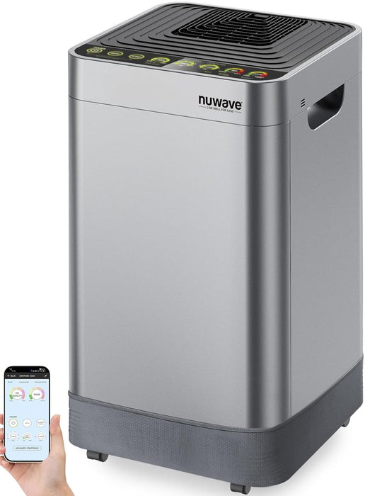Nuwave OxyPure Smart Air Purifier & EZ Covers, Clean X-Large Area up to 2,934 sq ft, Pet-Friendly, Washable Covers, 5-Stage Filtration, Air Quality/Odor Sensors, Remove Dust, Smoke, Pollen, Allergens