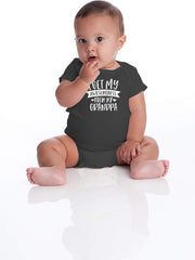 I Get My Awesomeness From My Grandpa - Grandpas Sidekick Funny Romper, One-Piece Baby Bodysuit