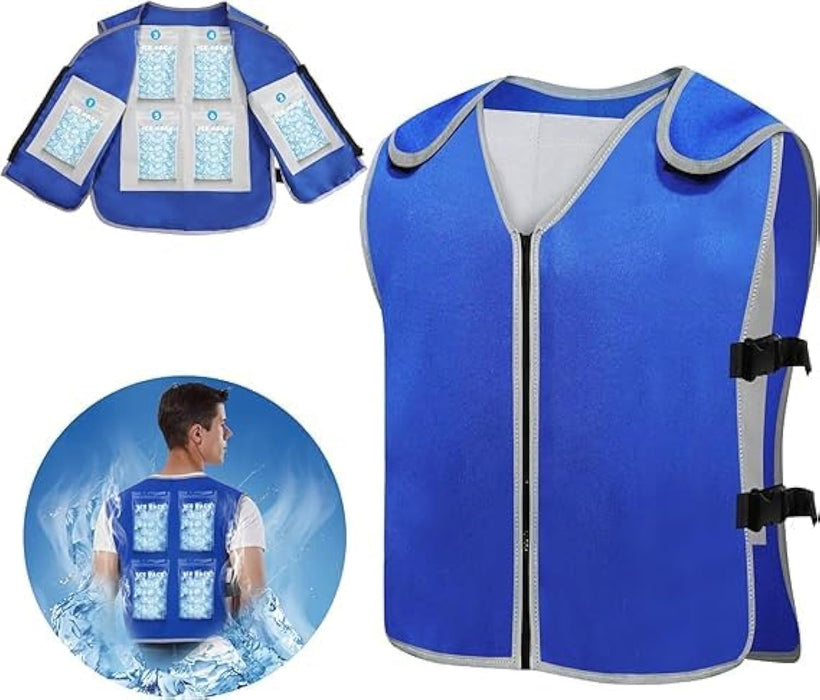 NALACAL Cooling Vest for Men Women, Ice Cold Vest with 20 Ice Pack, 10 Bubble Bags, Adjustable Cool Vest for Hot Weather Work, Cooling Clothes for Hot Weather, Cool Jacket for Working In The Heat