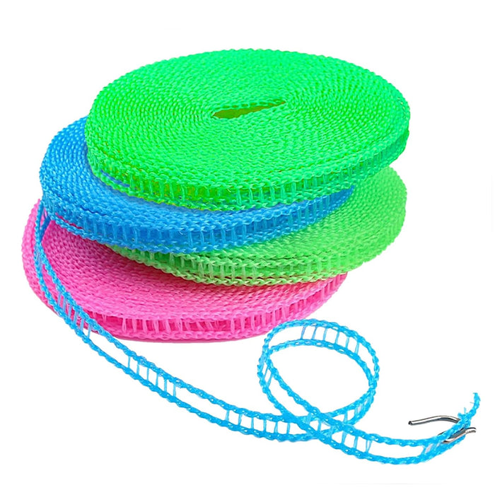 ComeHome Pack of 4 Outdoor Windproof Nylon Clothesline, Adjustable Rope for Hanging Clothes, Clothes Line Portable Clothes Drying Rope for Outdoor Camping Travel Hanger or Home Use(3m/9.84ft)