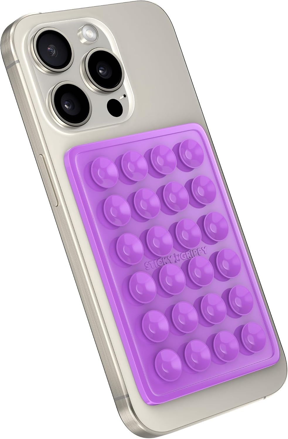 StickyGrippy Suction Phone Case Mount, Silicon Adhesive Phone Accessory for iPhone and Android, Hands-Free Fidget Toy Mirror Shower Phone Holder, Tiktok Videos and Selfies (Black) β image 9