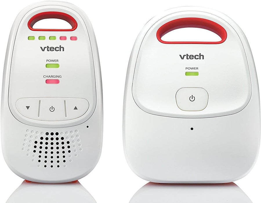 VTech Baby BM1000 Digital Audio Baby Monitor, White/Red |Long Range DECT digital technology 14 hours battery life