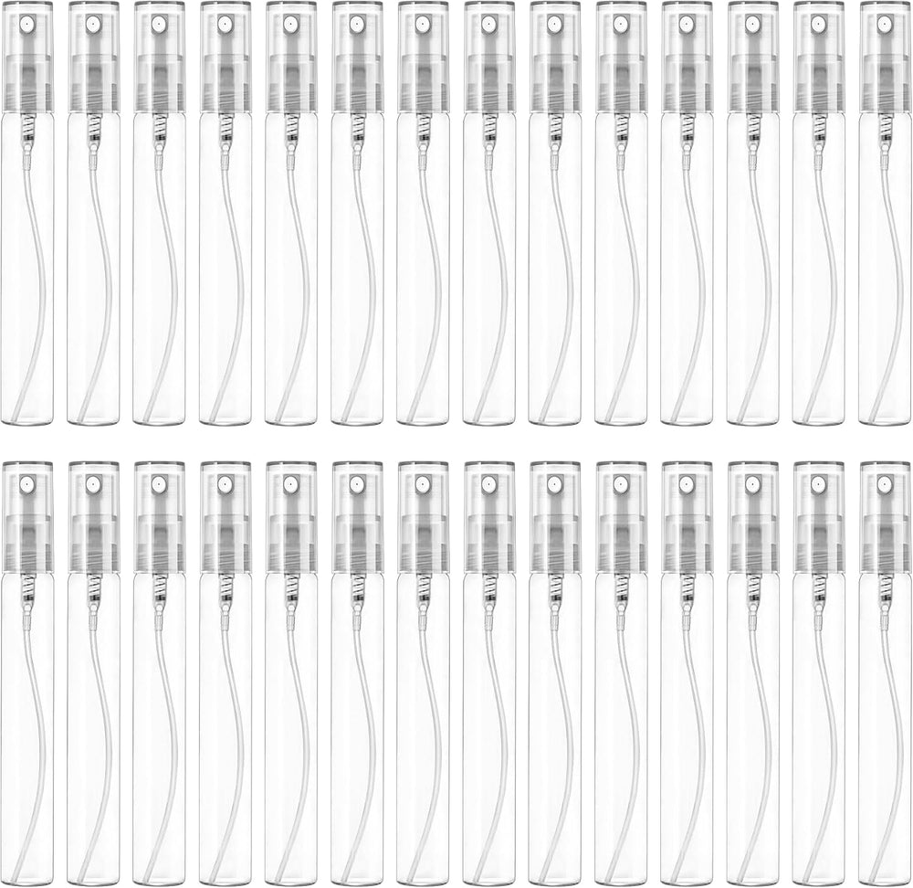 Mini Spray Bottle 10ml, Refillable Glass Spray Bottle, Glass Bottle Atomizer, Perfume Mouthwash Atomizer for Cleaning Refillable Container for Travel, Essential Oils, Perfume 40 Pcs, 10ml