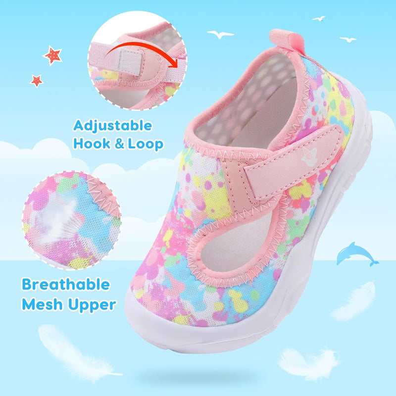 L-RUN Toddler Shoes Boys Girls Wide Toe Box Barefoot Walking Shoes Kid Lightweight Breathable Sneakers