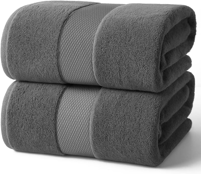 Infinitee Xclusives Premium Bath Towels Set Pack of 4-100% Ring Spun Cotton Bath Towels 70cm x 140cm - Highly Absorbent Durable Towels, Perfect for Daily Use (Charming Grey, Bath Towels)